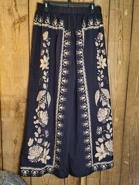 Black Floral Boho Pants